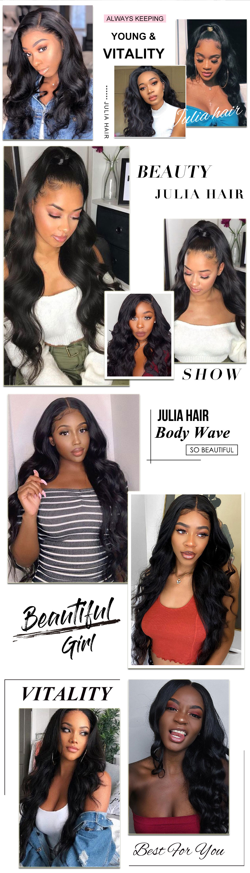 Julia Hair 13X4 Lace Front Wig / 5X5 HD Lace Closure Wigs Body Wave Glueless Wigs 100% Human Hair Undetectable Transparent Lace Wigs Pre Plucked With Baby Hair Around