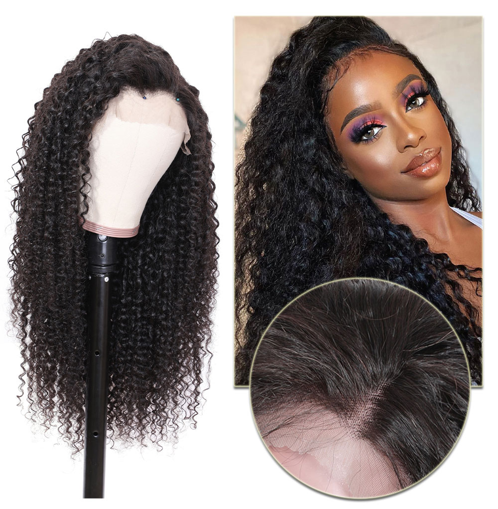 Julia 13x4 Curly Lace Front Brazilian Human Hair Wigs 150% Density Pre Plucked Best Brazilian Curly Hair Wigs