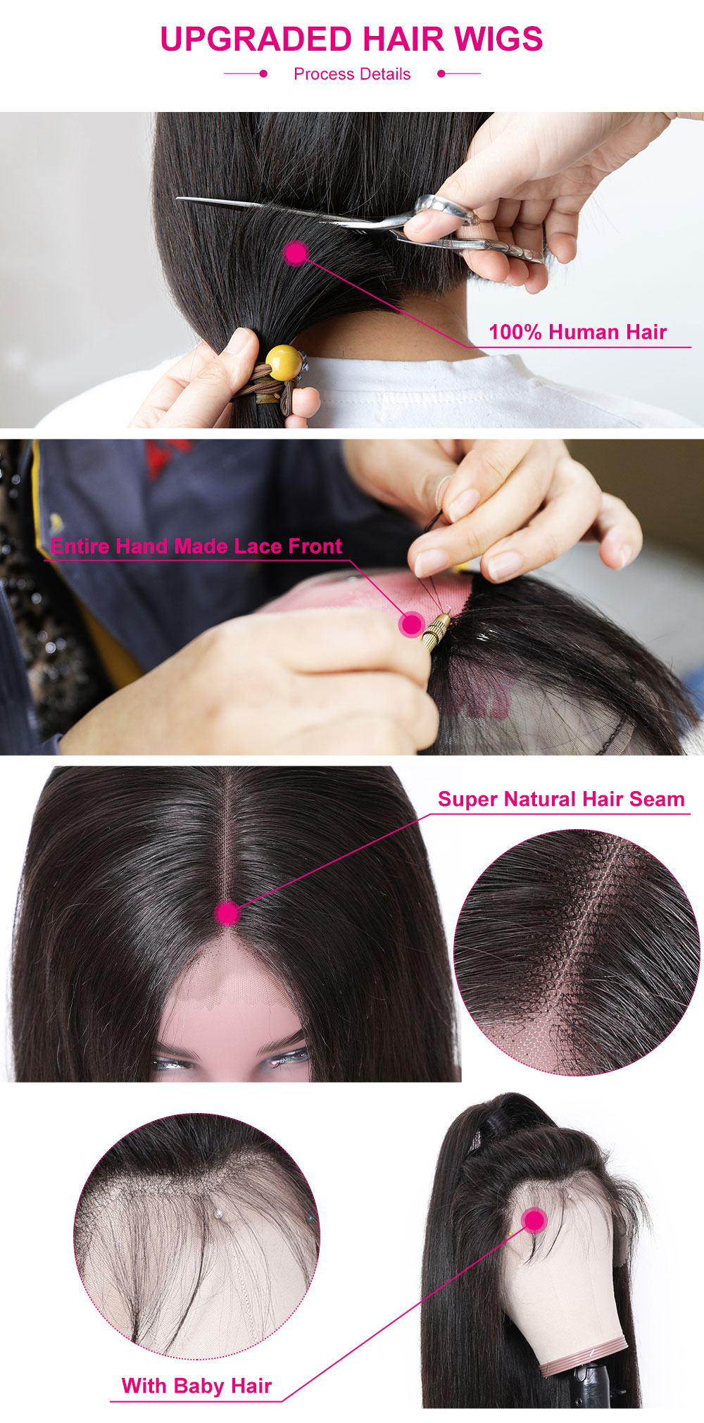 Julia 150% Density Straight Human Hair Wig With Pre Plucked Hairline 13x4 Transparent Lace Frontal Wig
