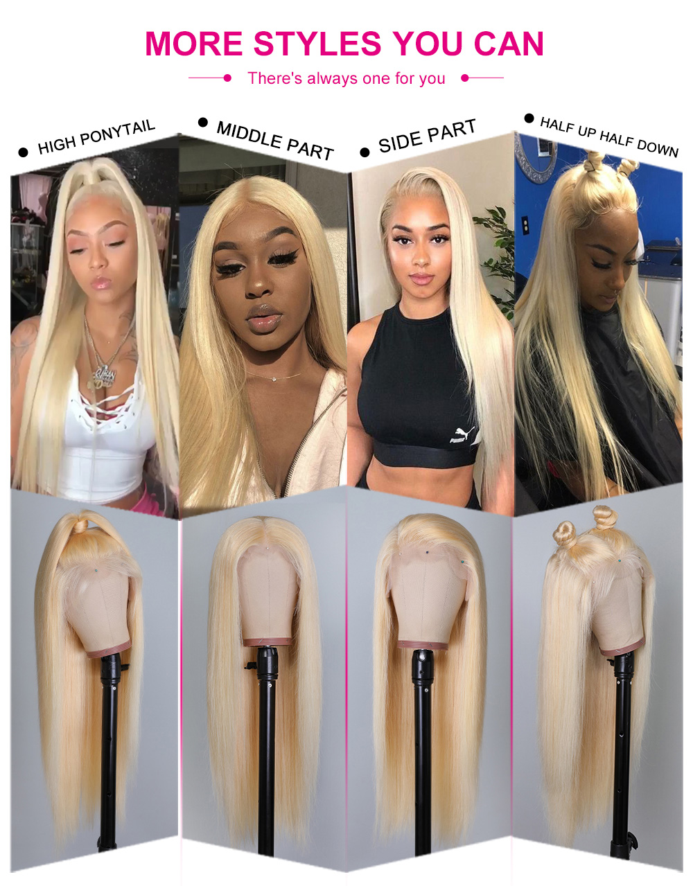Julia Hair Transparent 13x4 Lace Frontal Blonde Straight Human Hair Wigs Pre Plucked 10A Virgin Human Hair Wig With Baby Hair