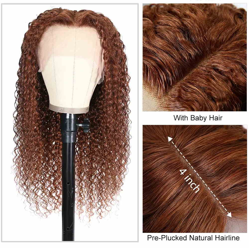 Julia Ginger Color 4*0.75 Middle Lace Part Curly Wigs Flash Sale