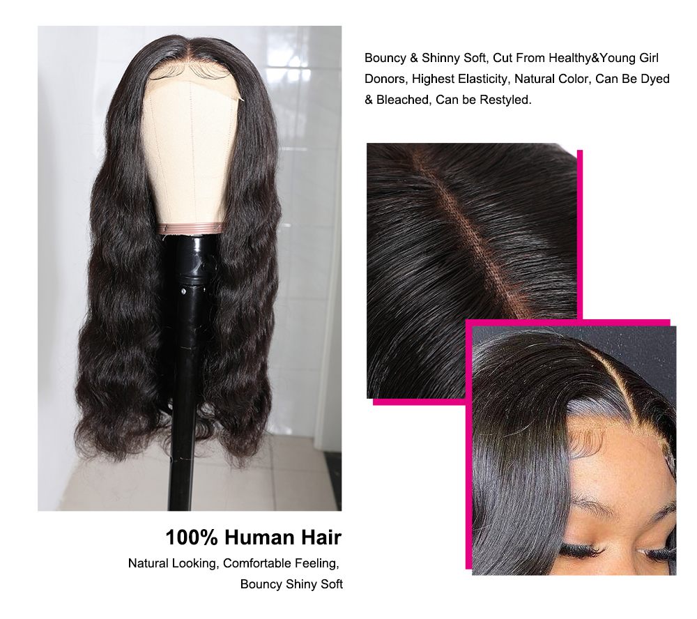 Julia Hair 13x4 Undetectable HD Lace Frontal Body Wave Glueless Wigs Pre Plucked Hair Hairline 100% Human Hair Wig