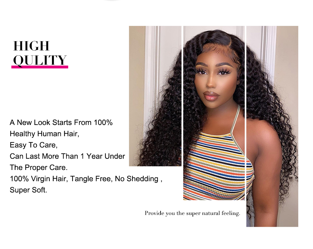 Julia Hair 13x4 Lace Front Wig & 5x5 HD Lace Closure Curly Wave Glueless Undetectable Lace Wigs 180% Hair Density Pre Plucked Invisible Hairline