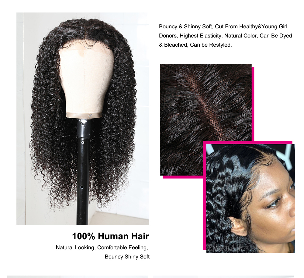 Julia Hair 13x4 Lace Front Wig & 5x5 HD Lace Closure Curly Wave Glueless Undetectable Lace Wigs 180% Hair Density Pre Plucked Invisible Hairline