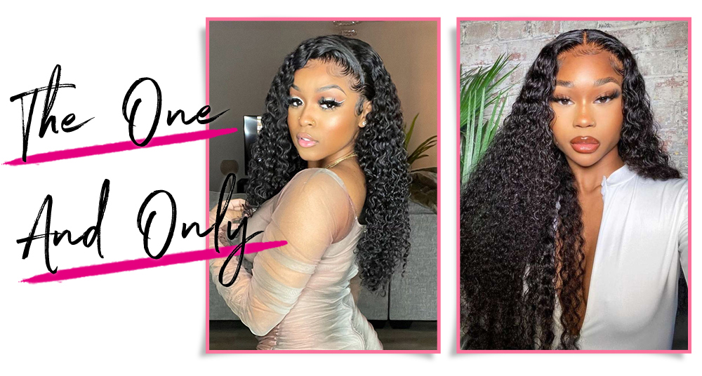 Julia Hair 13x4 Lace Front Wig & 5x5 HD Lace Closure Curly Wave Glueless Undetectable Lace Wigs 180% Hair Density Pre Plucked Invisible Hairline