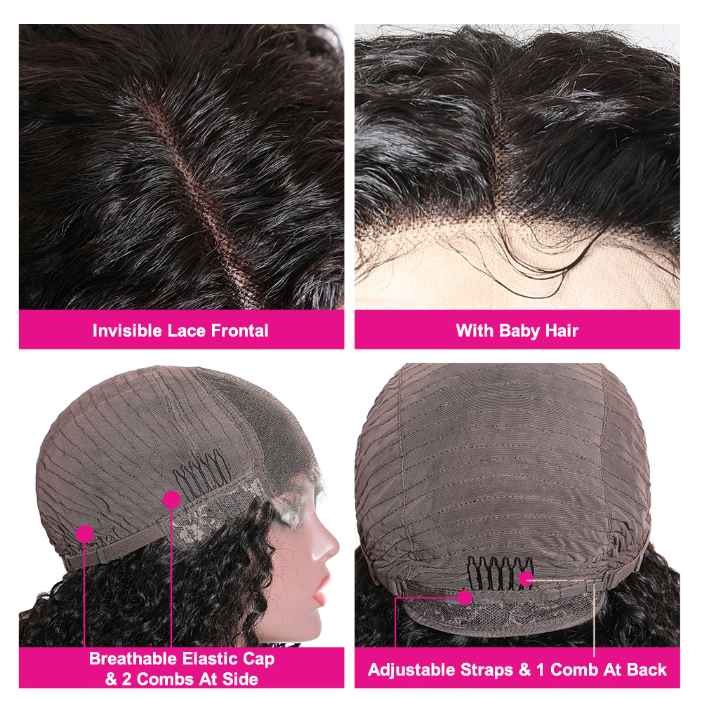 Julia Hair 13x4 Lace Front Wig & 5x5 HD Lace Closure Curly Wave Glueless Undetectable Lace Wigs 180% Hair Density Pre Plucked Invisible Hairline