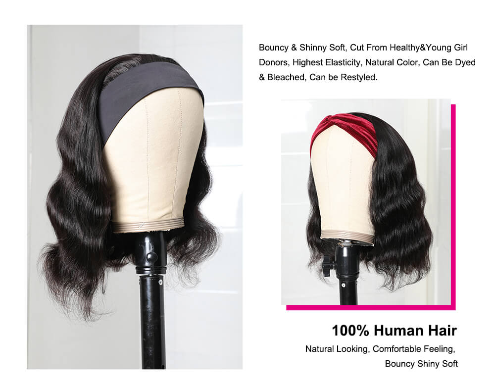 Julia Hair Short Bob Wig Body Wave Headband Wigs 100% Human Hair Wigs For Black Women