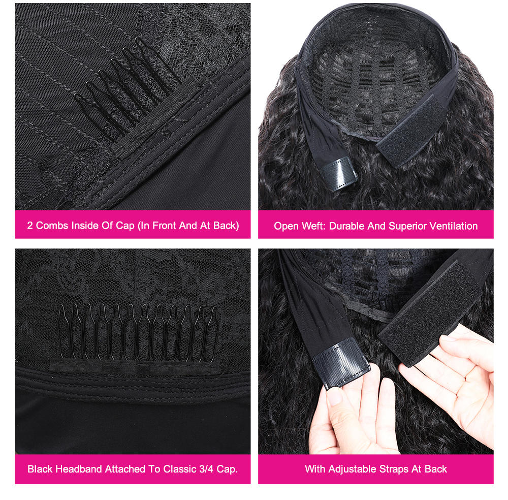 Julia Hair Highlight #FB30 Body Wave Headband Wigs With Scarf Attached High Quality No Glue No Sew In