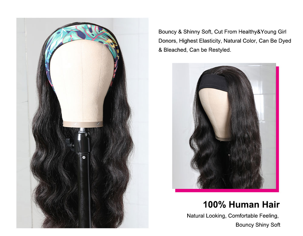 Julia Hair Body Wave Headband Wigs Glueless Brazilian Human Hair Wigs With Headbands None Lace Wigs