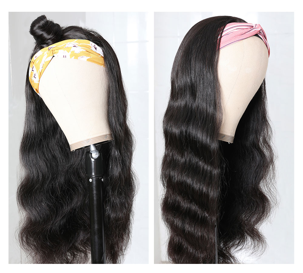 Julia Hair Body Wave Headband Wigs Glueless Brazilian Human Hair Wigs With Headbands None Lace Wigs