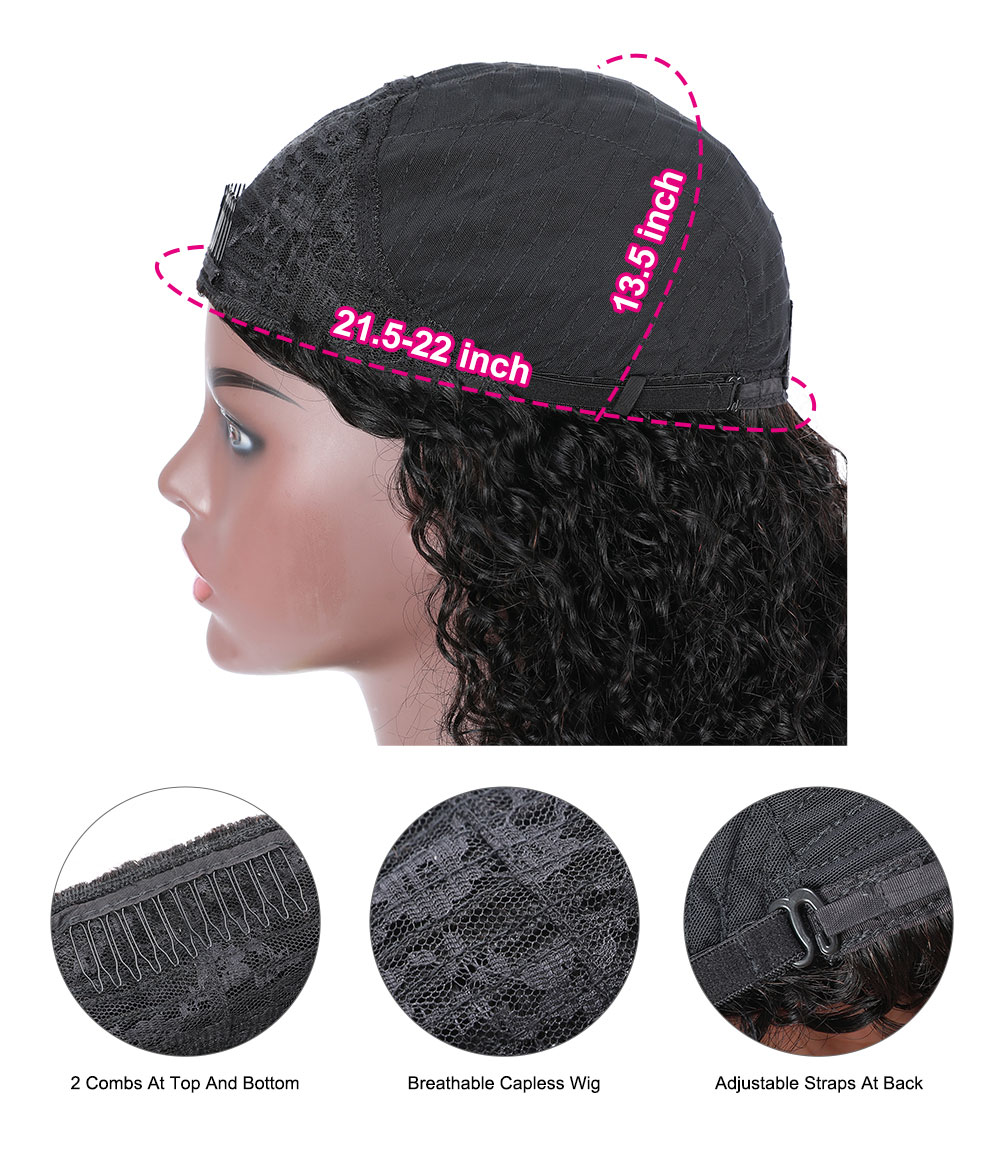16 Inch Highlight Straight Headband Wigs Gluless Human Hair Wigs For Free