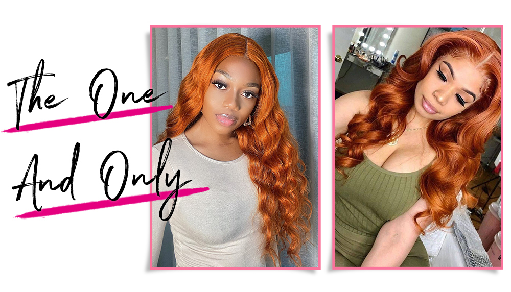 Julia 0 Off Orange Color Wigs Lace Part Ginger Color Pre Plucked Body Wave Wigs For Women Flash Sale