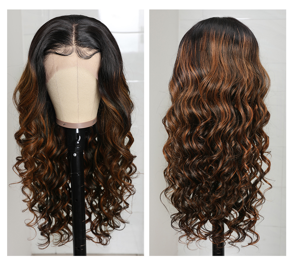 Julia Hair Affordable 13X5X1 T Part Wig Balayage Highlights Body Wave 13X4 Lace Front Wig 150% Density Transparent Lace Human Hair Wigs