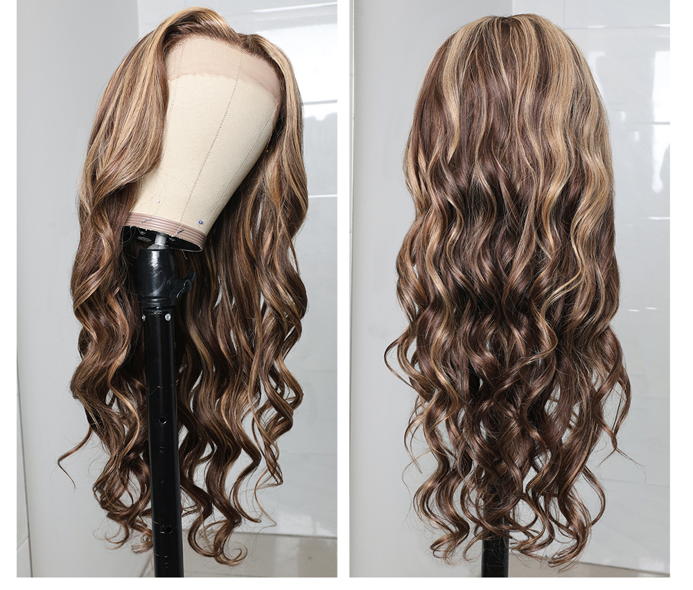 Julia Hair Affordable Honey Blonde Highlights 13x5 T Part 13x4 Lace Front Wig Body Wave Glueless 6x4.75 Pre-Cut Transparent Lace Wear Go Wigs