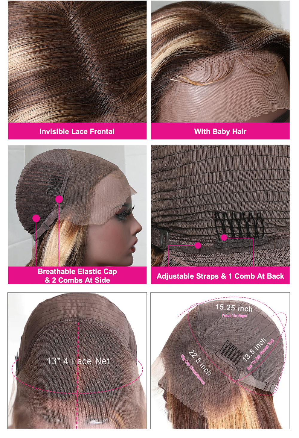 Julia Hair Affordable Honey Blonde Highlights 13x5 T Part 13x4 Lace Front Wig Body Wave Glueless 6x4.75 Pre-Cut Transparent Lace Wear Go Wigs