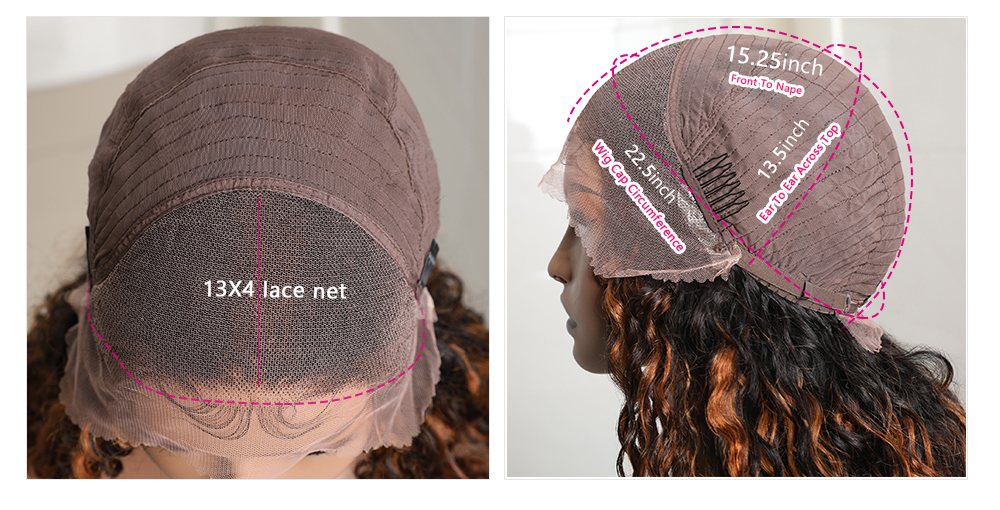 Julia Hair 13x4 Lace Frontal Dark Brown Balayage Highlights Curly Wig