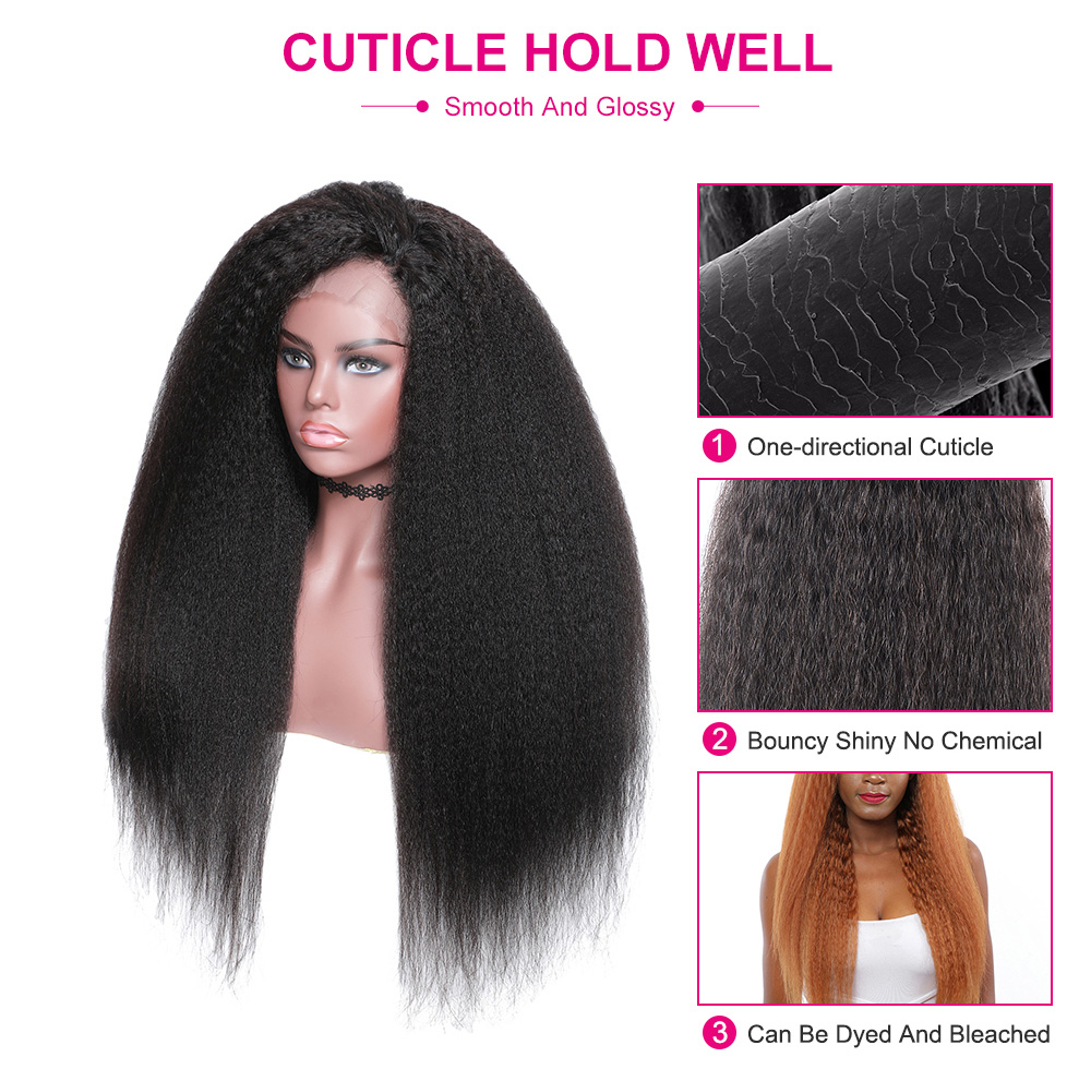Julia Hair Kinky Straight Brazilian Lace Front Human Hair Wigs With Baby Hair 0 Off