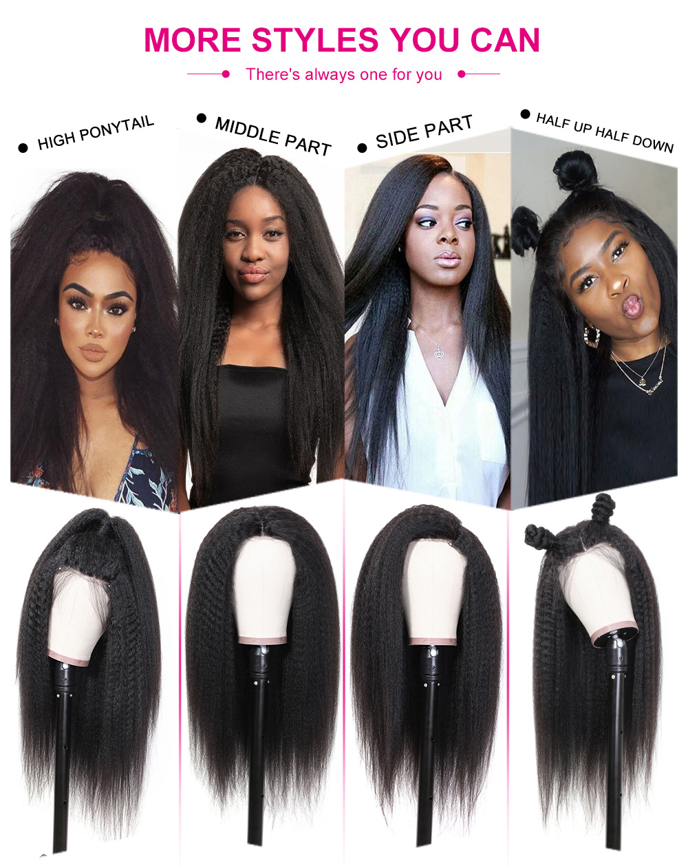Julia Hair Kinky Straight Brazilian Lace Front Human Hair Wigs With Baby Hair 0 Off
