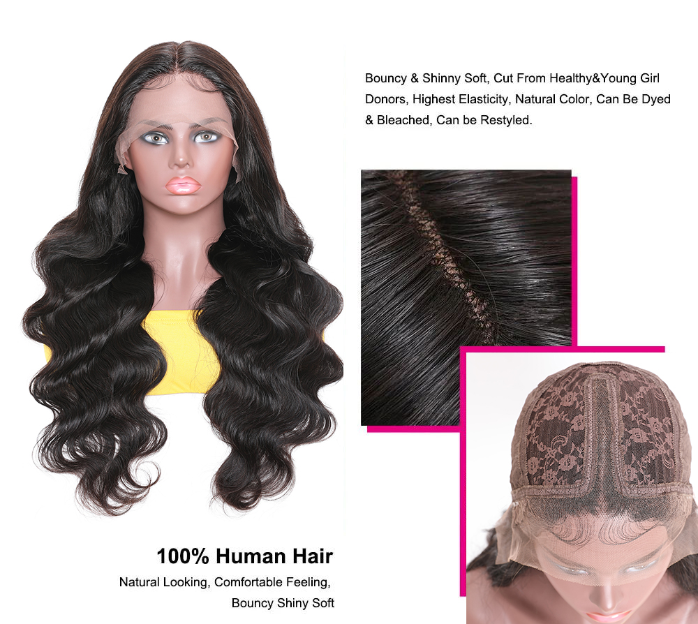 Julia Body Wave Lace Wigs Pre Plucked Brazilian Human Hair Wigs 13x5 T Part Lace Wigs With Baby Hair