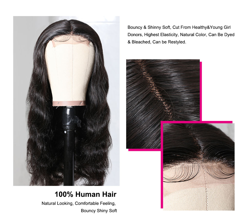 Julia Fake Scalp Body Wave Wigs Brazilian Human Hair Wigs Pre Plucked 150% Density Middle Part