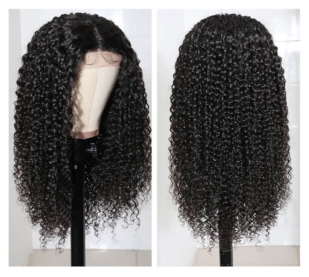 Julia Human Hair Curly Wigs With Natural Hairline Middle Part Curly Fake Scalp Wigs On Sale