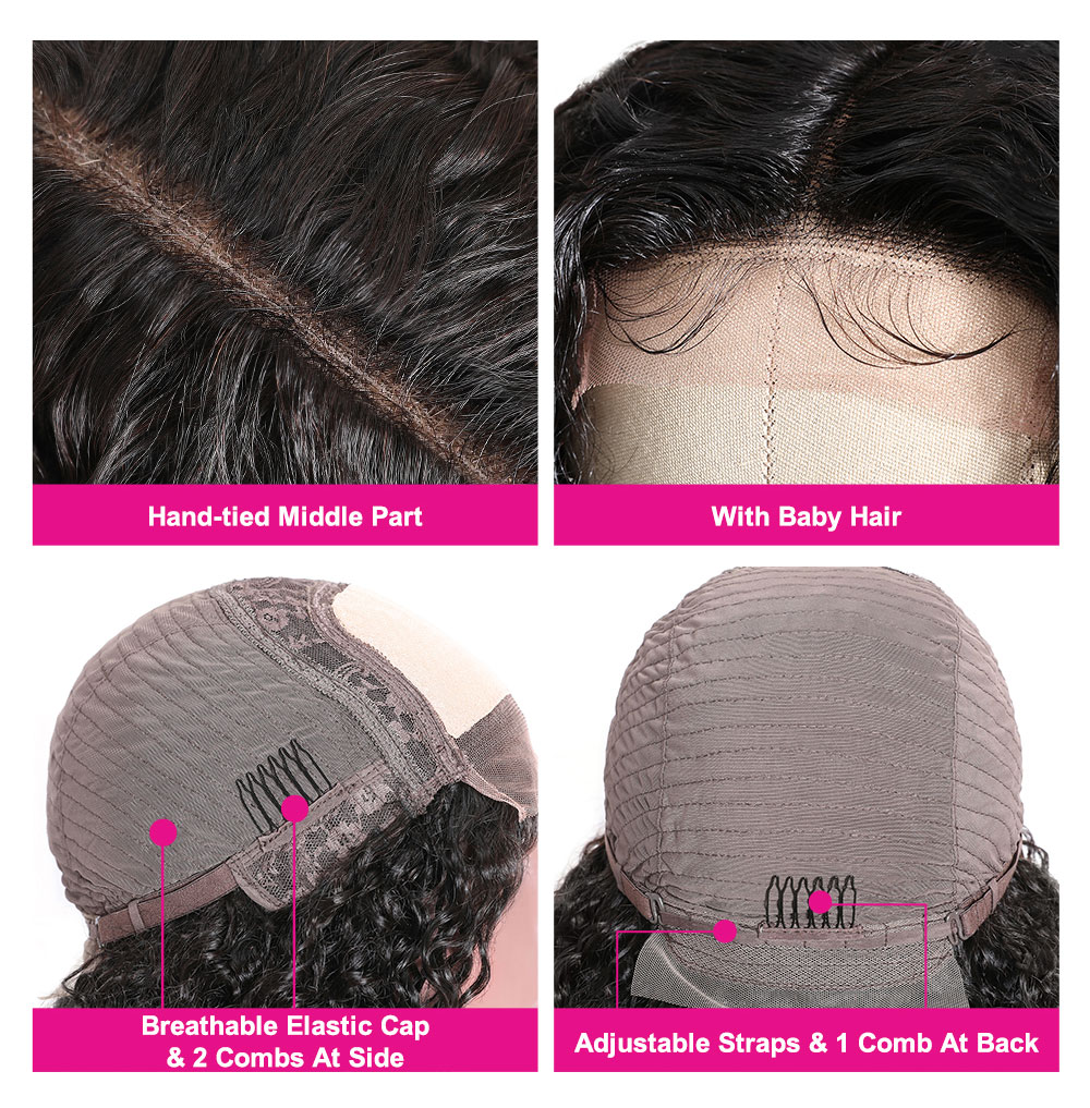Julia Human Hair Curly Wigs With Natural Hairline Middle Part Curly Fake Scalp Wigs On Sale