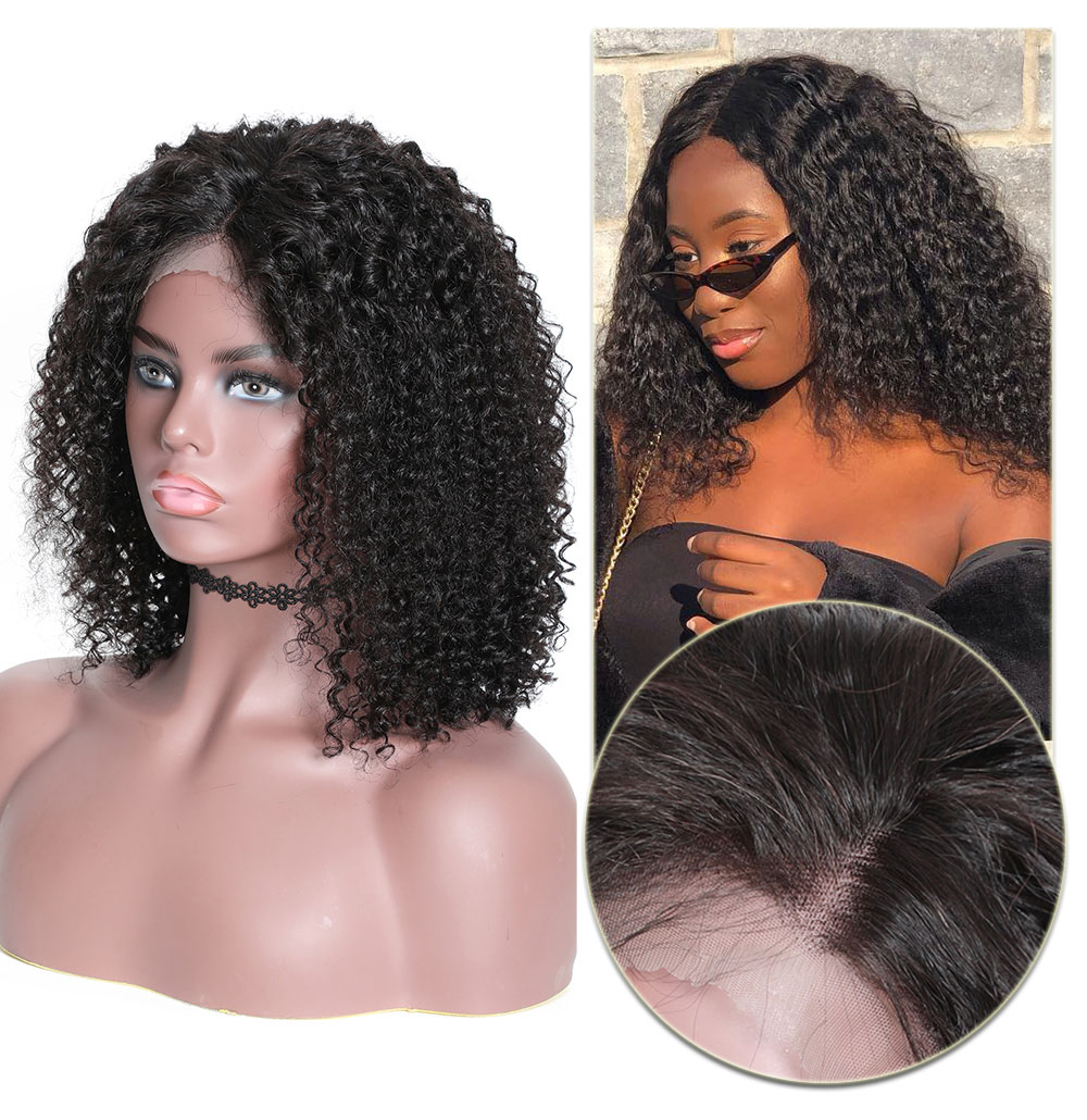 Premium Bob Water Wave Human Hair 4x4 Lace Closure Wigs Raw Virgin Hair Black Wigs Julia Sunday Flash Sale