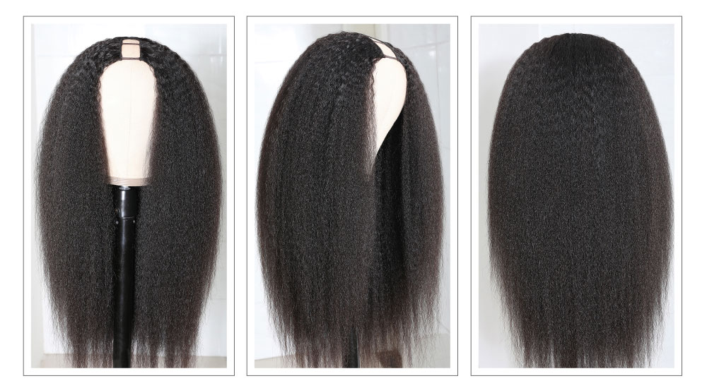 Julia Hair Kinky Straight U Part Human Hair Wigs For Black Women 150% Density Brazilian Hair U Part Wigs Clearance Sale