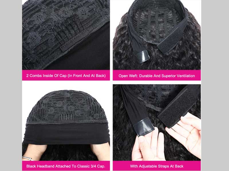 structure of headband wig cap
