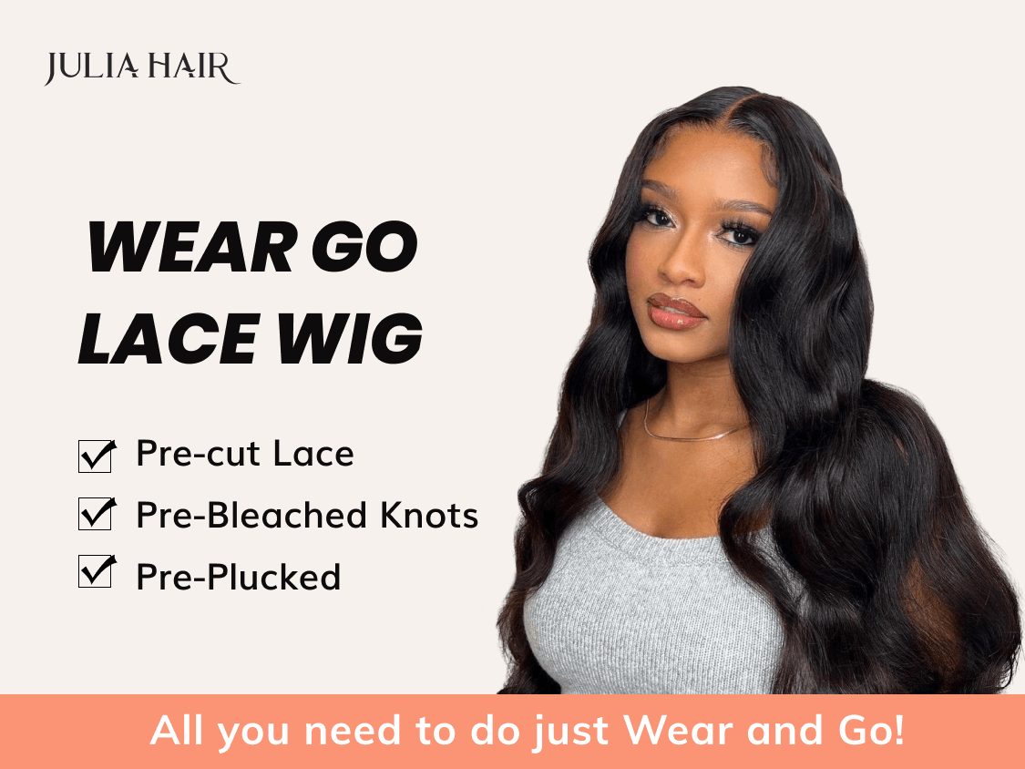 Julia Hair 4x4 / 6x4.75 Pre Cut Lace Wig Body Wave Bye Bye Knots Human Hair Wig Wear & Go Wig