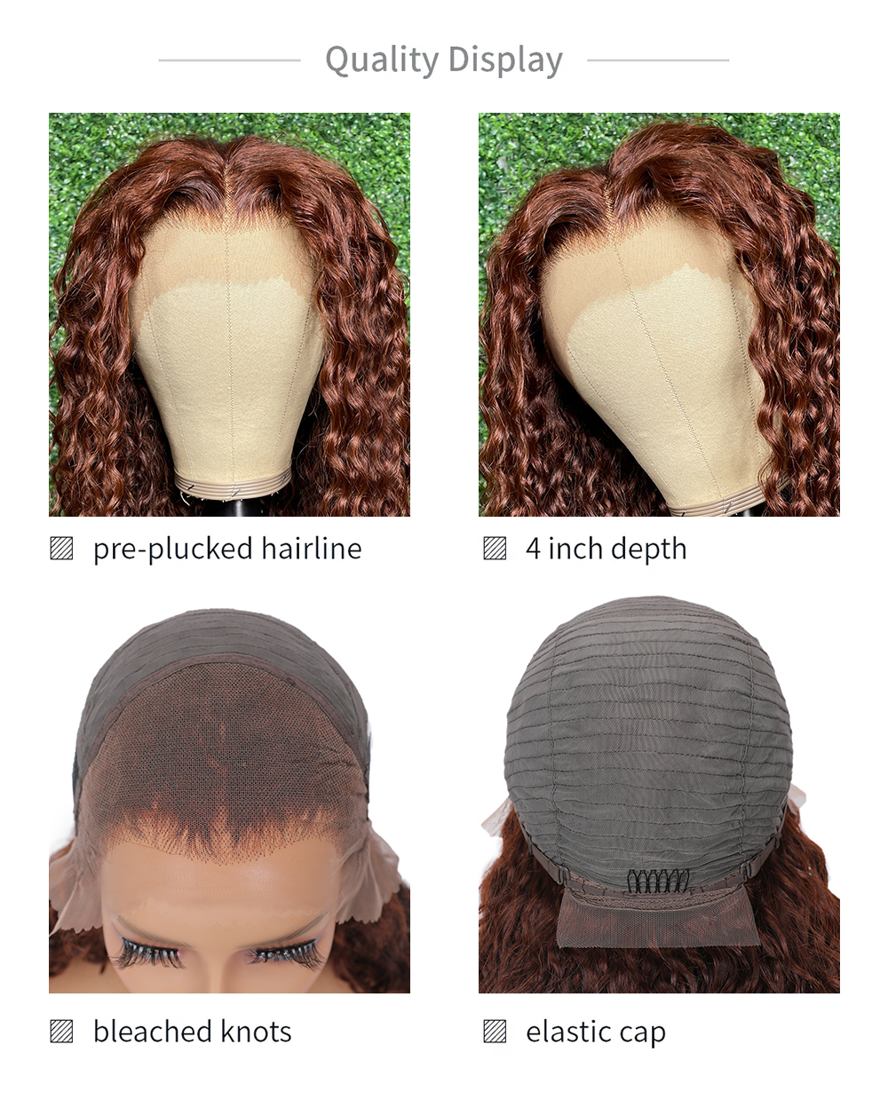 Julia Hair Affordable Reddish Brown Body Wave 13x5x1 T Part Lace 13x4 Lace Front Wig Water Wave Human Hair Wig With Natural Hairline