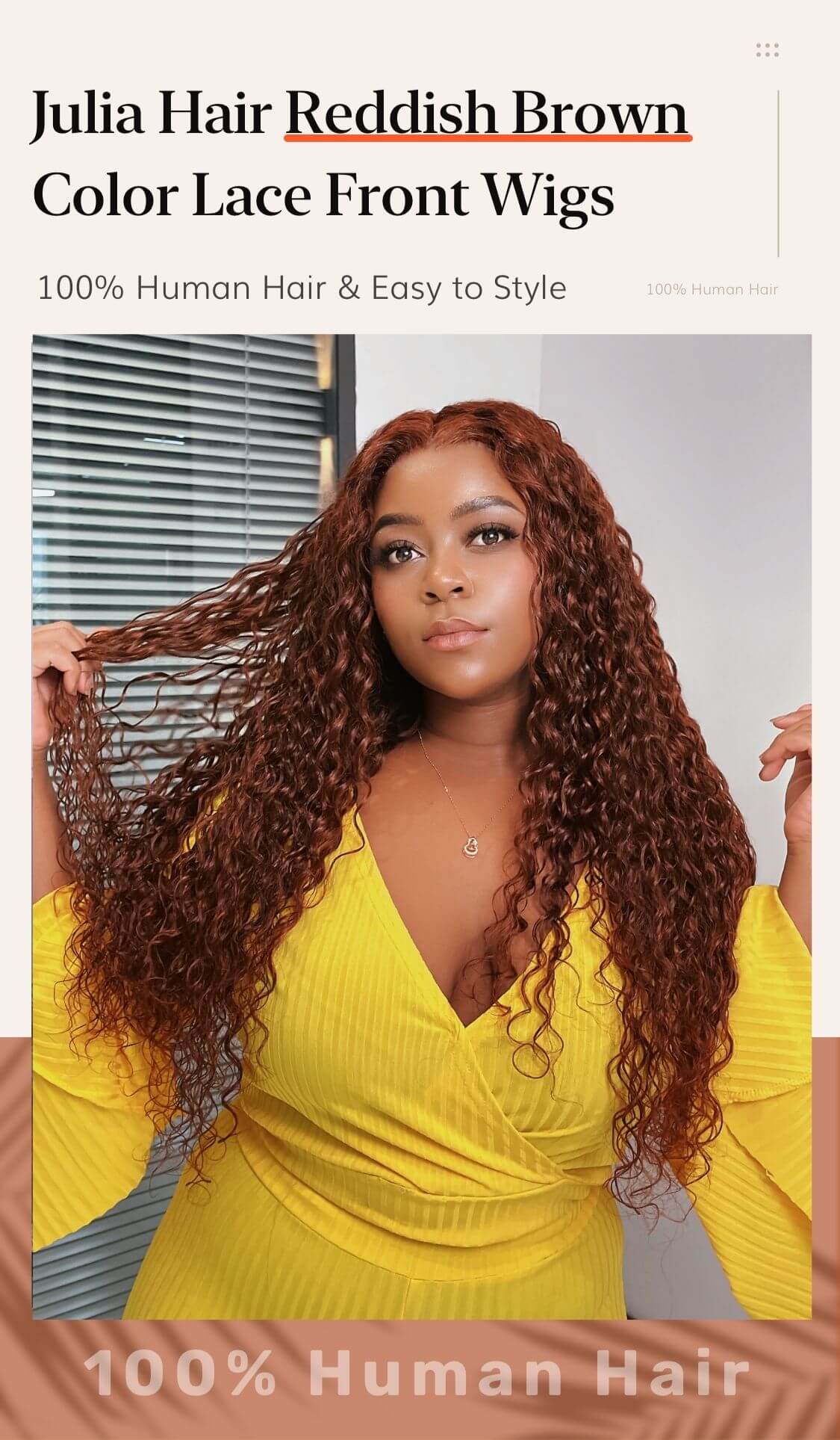 Julia Hair Reddish Brown 13x4 Lace Front Wigs Dark Auburn Colored Water Wave Transparent 150% Density Flash Sale