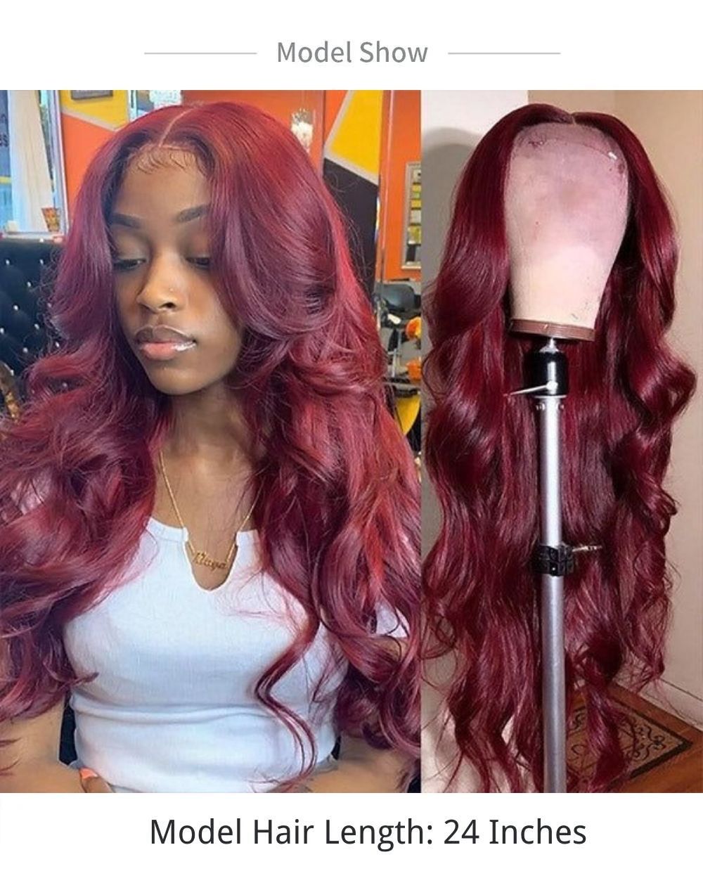 Julia Hair Affordable 99J Burgundy Color Body Wave 13x4 Lace Front Wig 150% Density And 180% Density Pre Plucked Red Human Hair Wigs