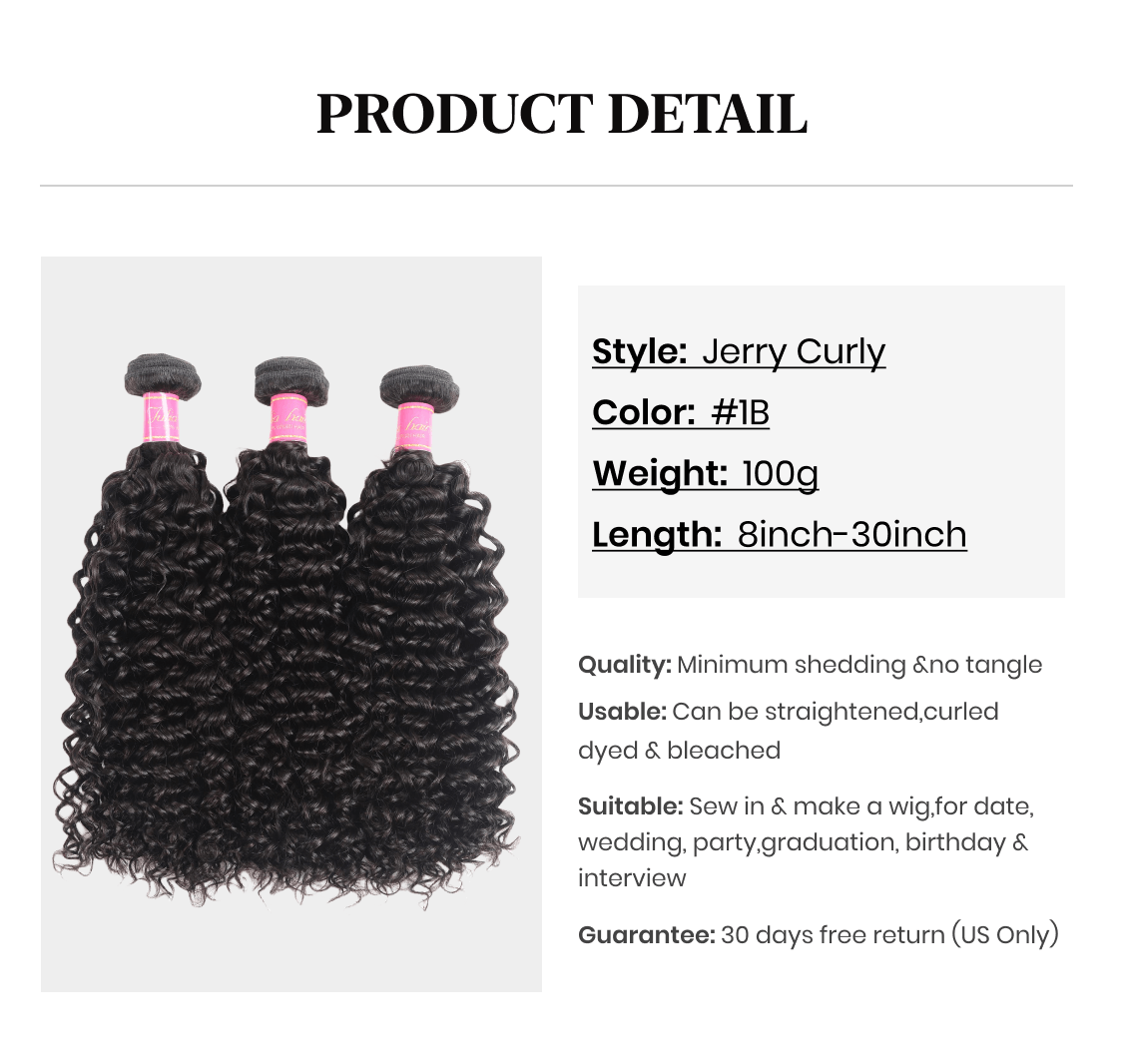 Julia Hair 3 Bundles Jreey Curly Peruvian Hair Weave Human Hair Bundle Deals