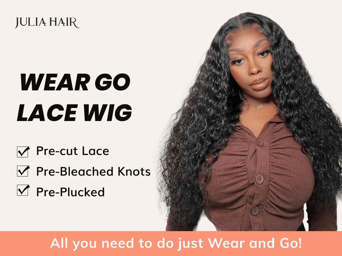 Julia Hair Affordable 6x4.75 Pre-Cut Lace Bye Bye Knots 13x4 Lace Front Human Hair Wig Glueless Water Wave Bye Bye Knots Wear And Go Wig