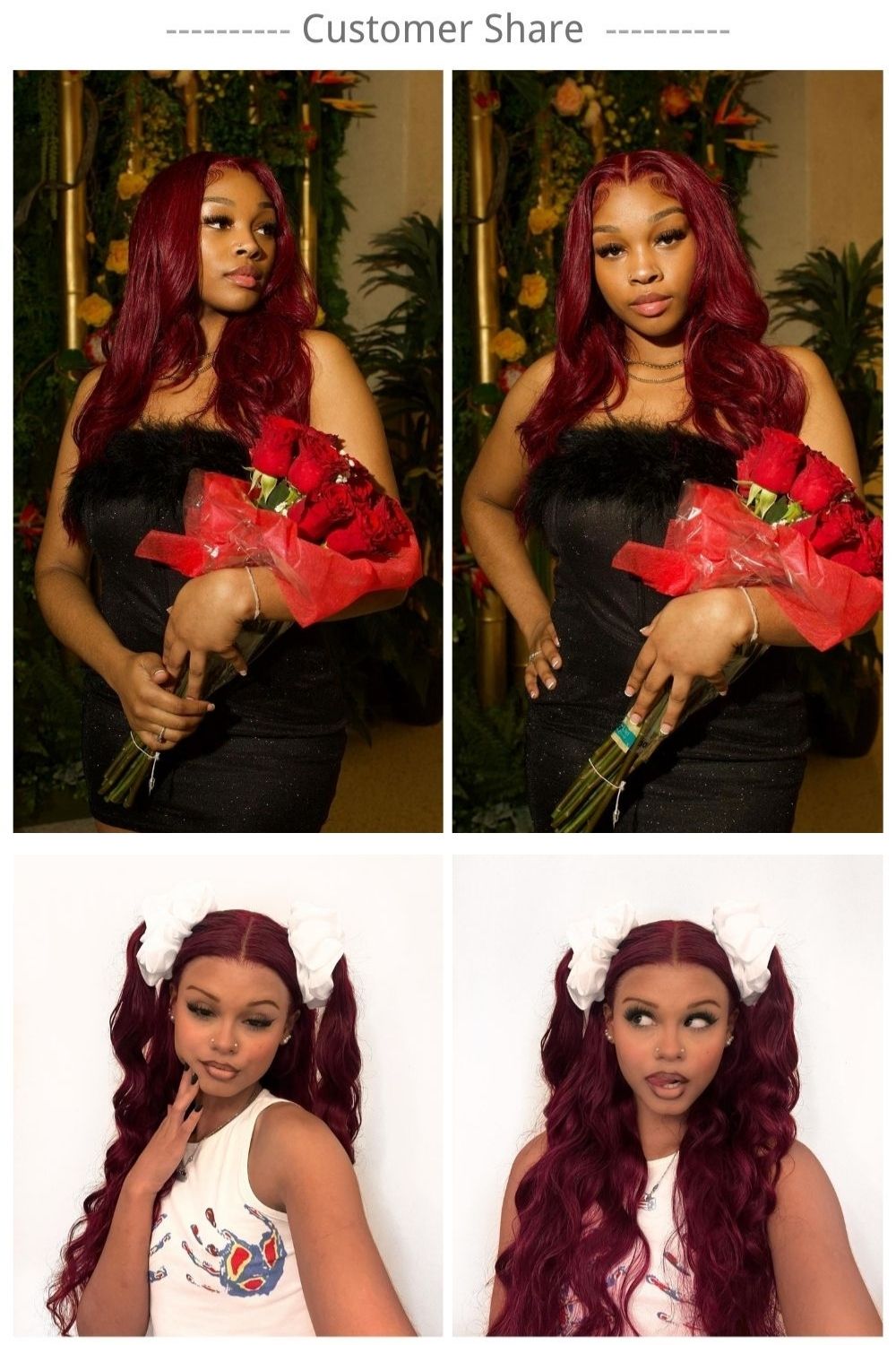 Julia Hair Affordable 99J Burgundy Color Body Wave 13x4 Lace Front Wig 150% Density And 180% Density Pre Plucked Red Human Hair Wigs