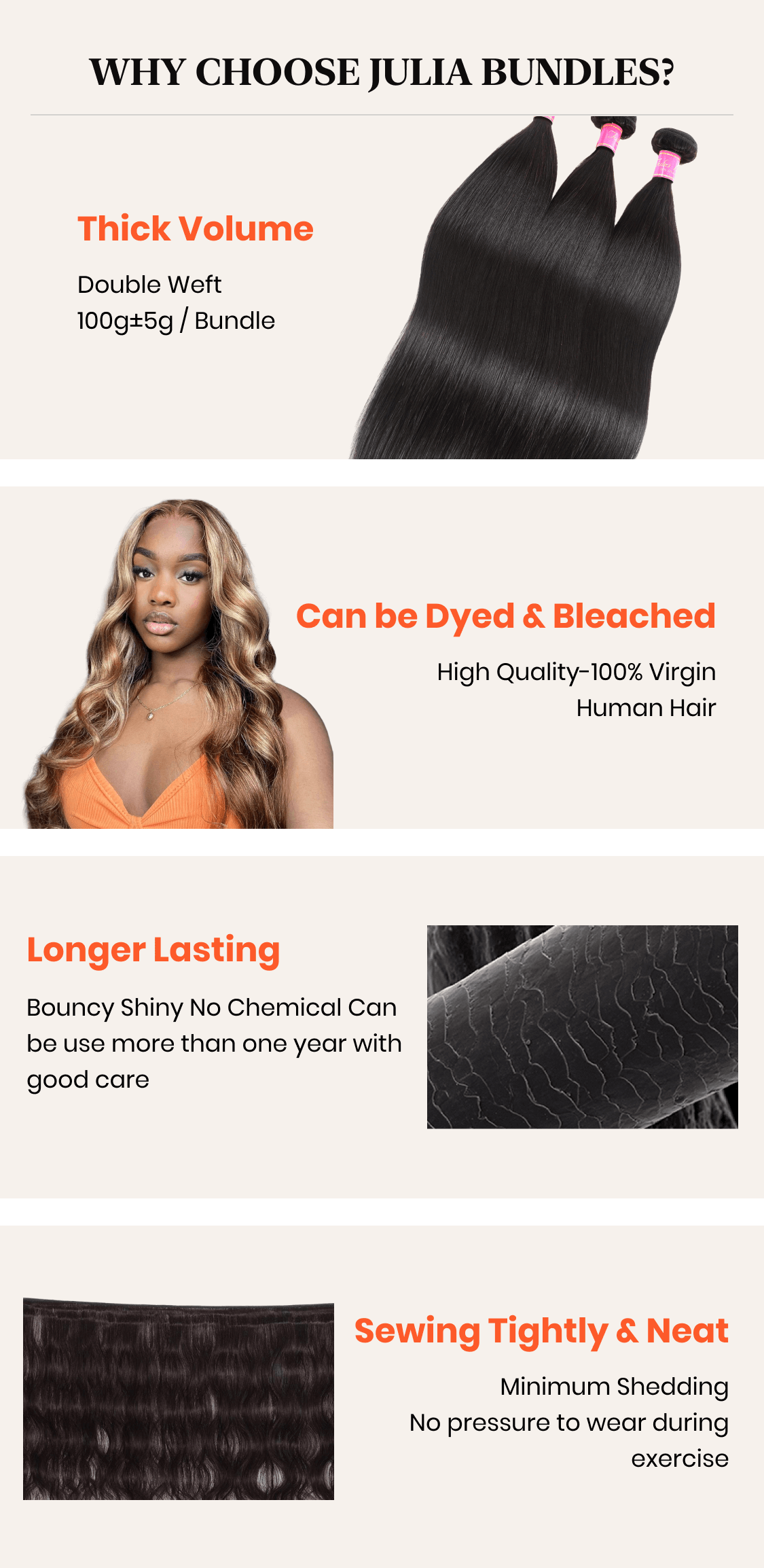 Julia Hair Virgin Brazilian Straight Hair 3 Bundles Best Straight Hair Weave