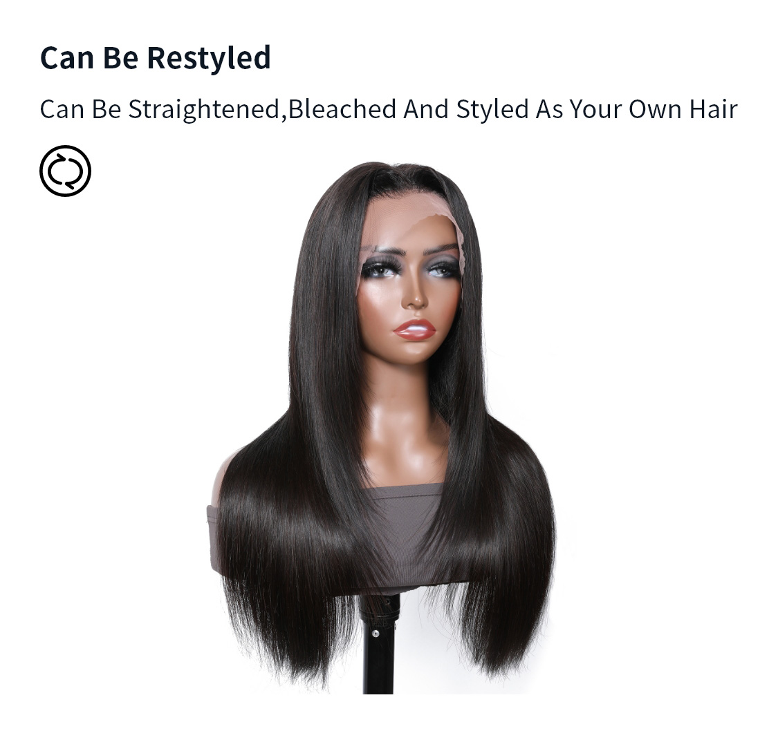 Julia 90's Inspired Layer Cut 13x4 Lace Front Straight Human Hair Wig With Pre Plucked Hairline 180% Density Flash Sale