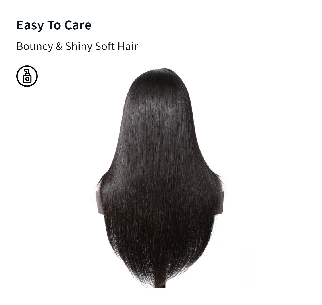 Julia 90's Inspired Layer Cut 13x4 Lace Front Straight Human Hair Wig With Pre Plucked Hairline 180% Density Flash Sale