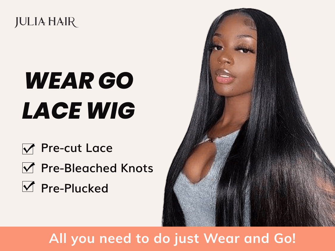 Julia Hair 6x4.75 Pre Cut Lace Straight Human Hair Wig Wear Go Wig