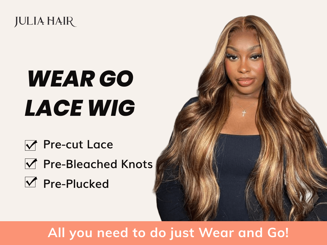 Julia Hair Wear Go 4x4 / 6x4.75 Pre Cut Lace Highlight Blonde Jerry Curly Glueless Breathable Cap Wig